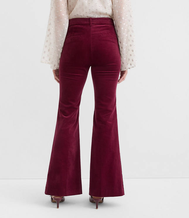 Slim Flare Pants in Stretch Velvet