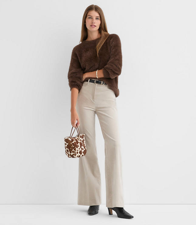 Slim Flare Pants in Stretch Velvet