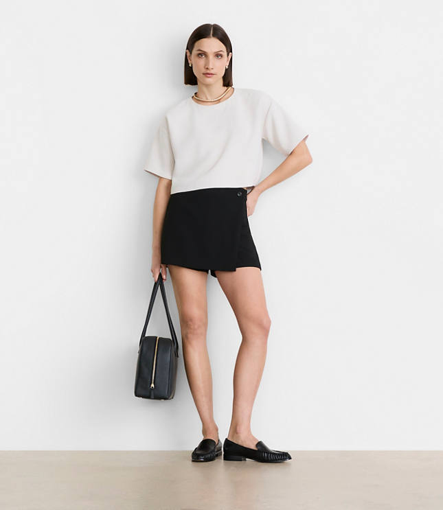 LOFT Versa Crepe Drape Mini Skort