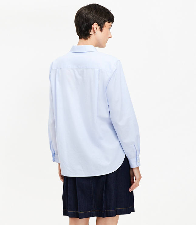 Petite End On End Poplin Everyday Relaxed Pocket Shirt