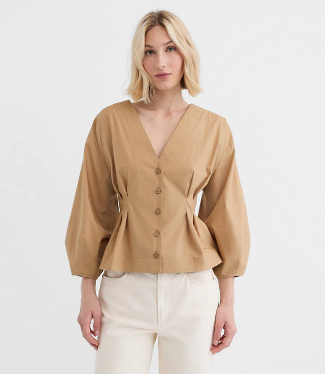 Poplin Cinched Back Shirt
