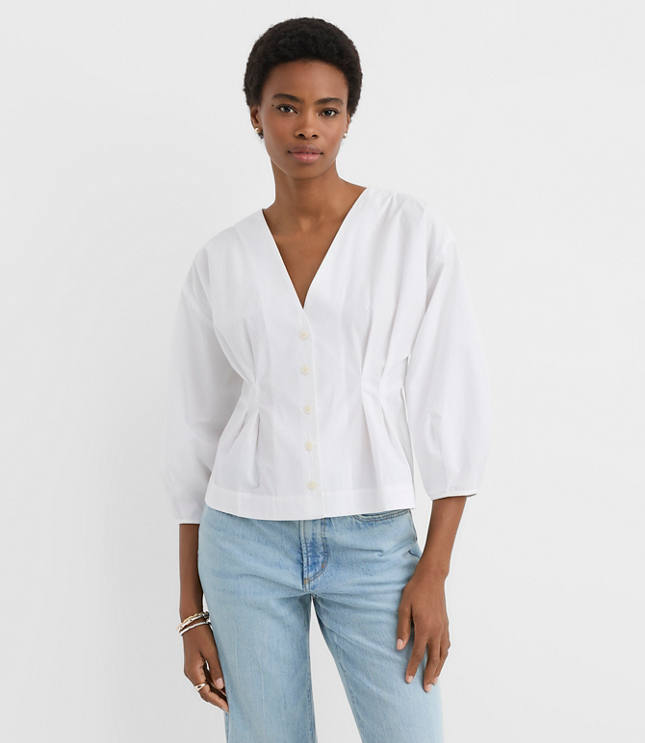 Poplin Cinched Back Shirt