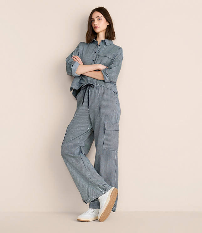 Lou & Grey Striped Adjustable Parachute Pants