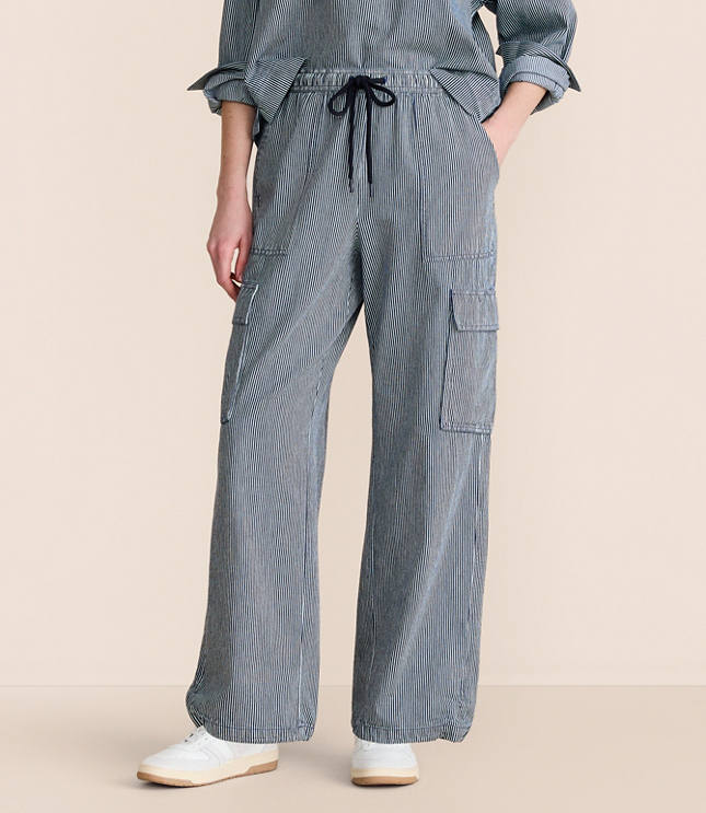 Lou & Grey Striped Adjustable Parachute Pants
