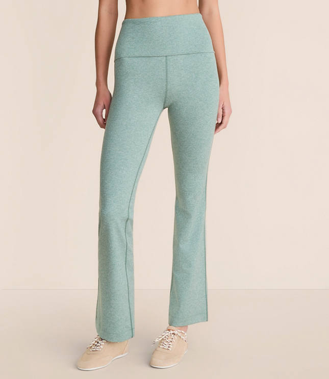 Lou & Grey Heathered Brushedsoft Foldover Flare Pants