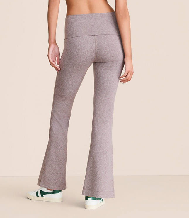 Lou & Grey Heathered Brushedsoft Foldover Flare Pants