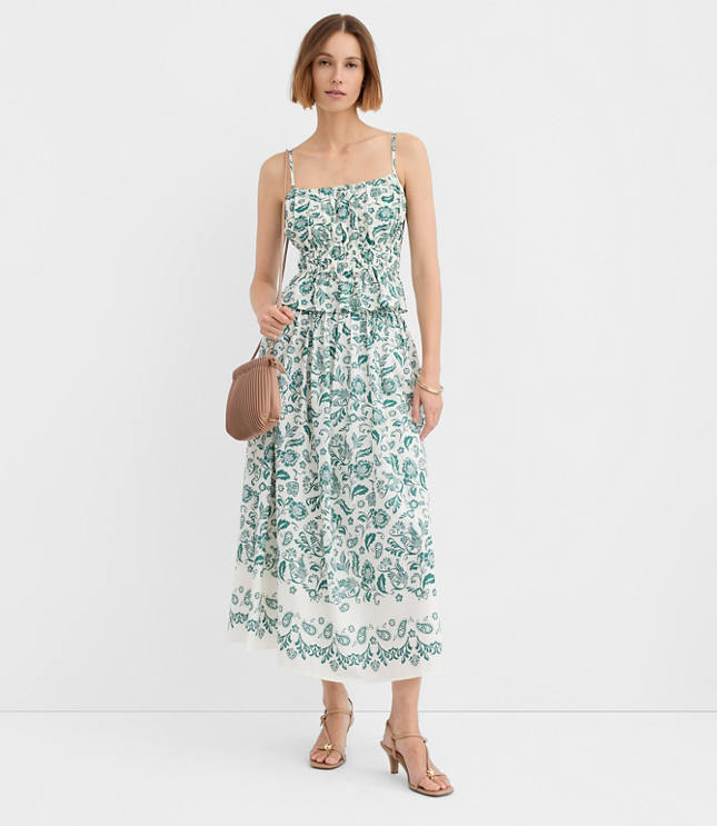 Floral Pull On Midi Skirt