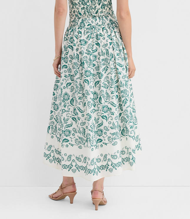 Floral Pull On Midi Skirt