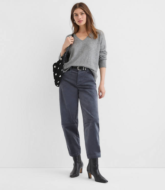 Petite Sparkle V-Neck Relaxed Everyday Sweater