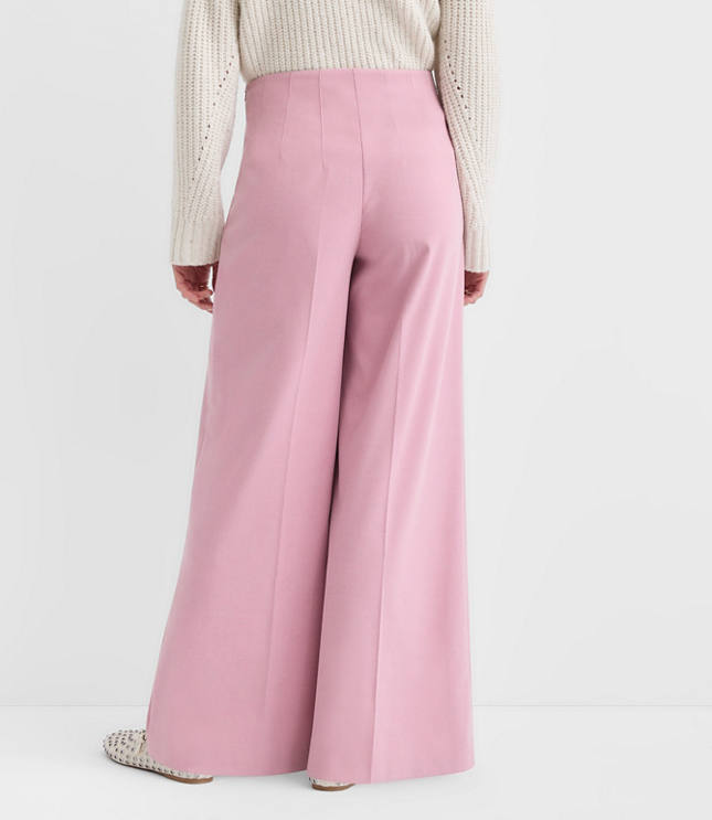 Darted Palazzo Pants Brushed Flannel