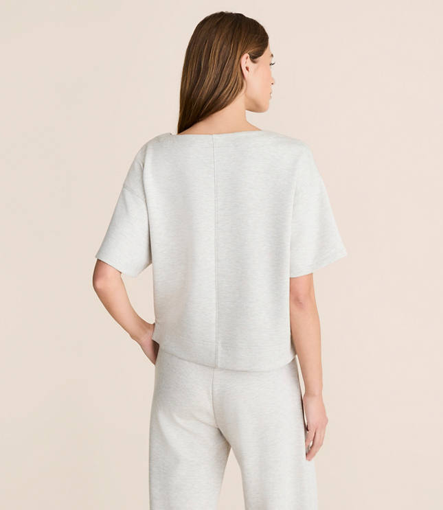 Lou & Grey Heathered Scubasoft Dolman V-Neck Tee