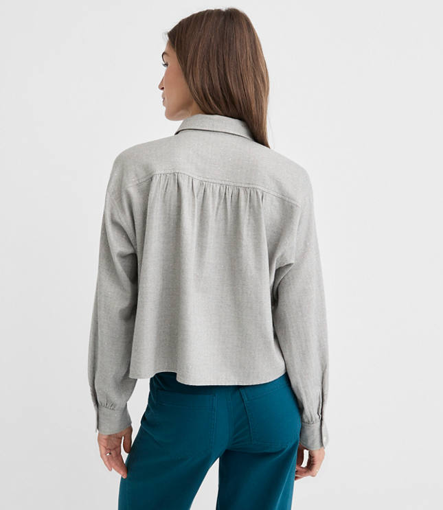 Petite Sparkle Herringbone Modern Everyday Shirt