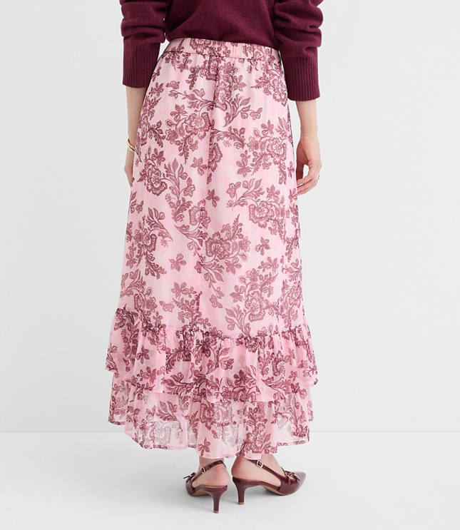 Shimmer Geo Tiered Maxi Skirt