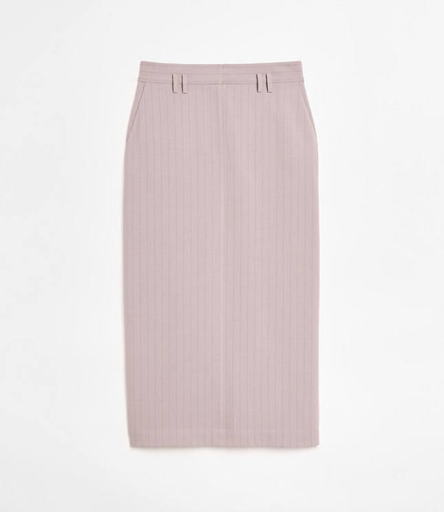 LOFT Versa Seasonless Stretch Trouser Midi Pocket Skirt in Stripe