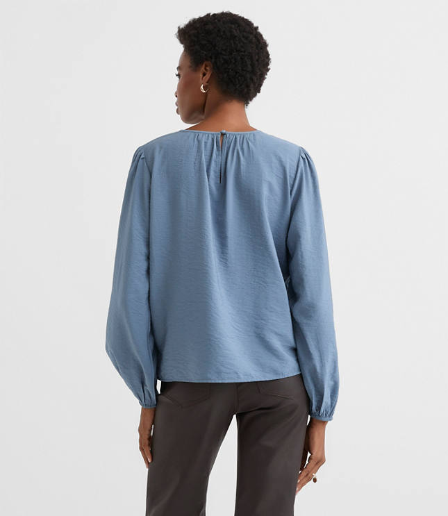 Petite Floral Embroidered Blouse