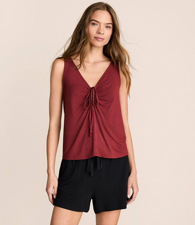 Lou & Grey Essential Modal Tie Keyhole Tank Top