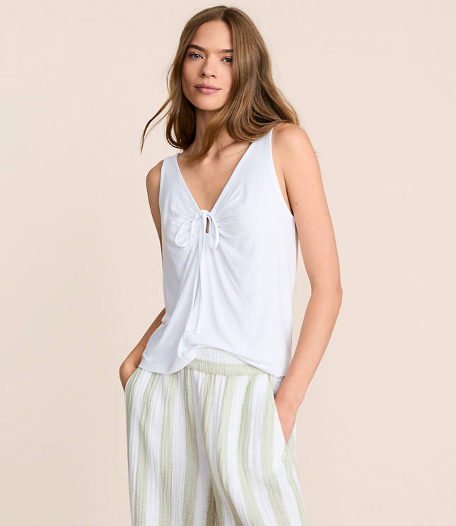 Lou & Grey Essential Modal Tie Keyhole Tank Top