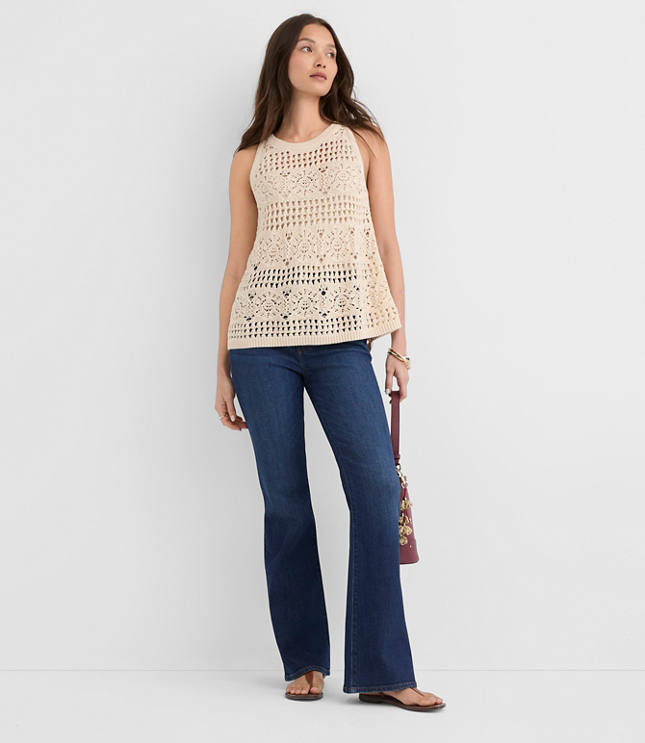 Mosaic Pointelle Sweater Tank Top