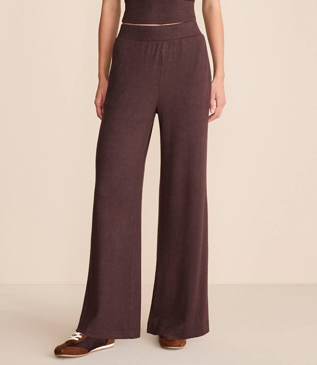 Petite Lou & Grey Brushed Sweater Knit Wide Leg Pants