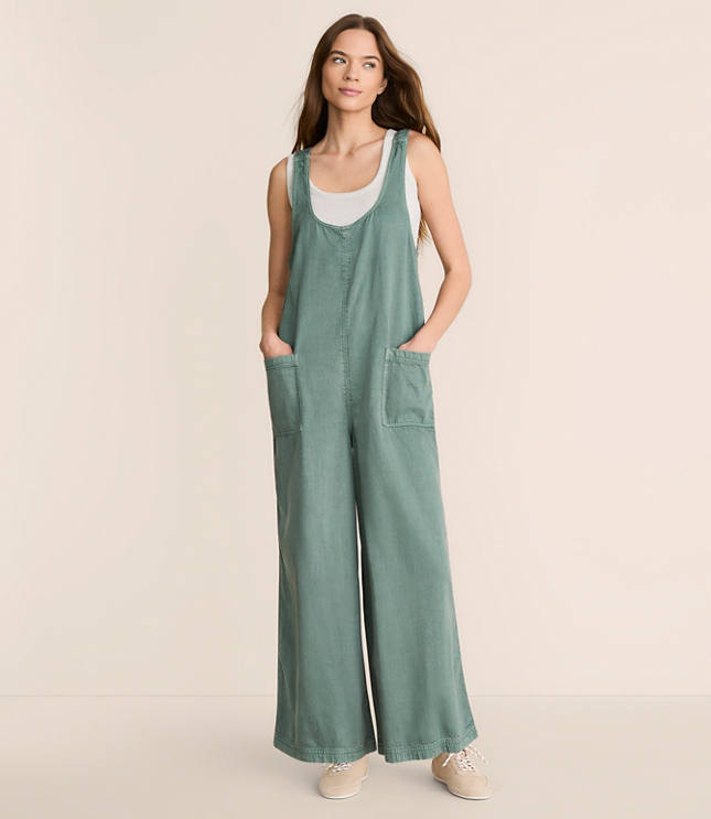 Lou & Grey Denim Wide Leg Jumpsuit