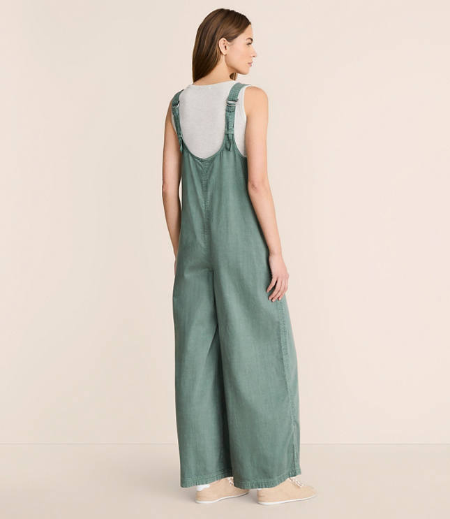 Lou & Grey Washed Twill Wide Leg Jumpsuit