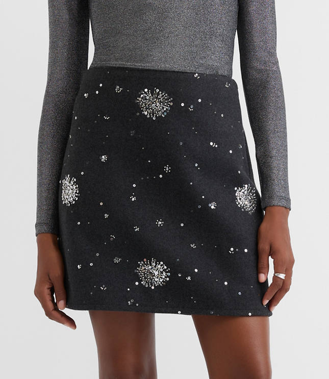 Petite Sequin Embellished Mini Skirt