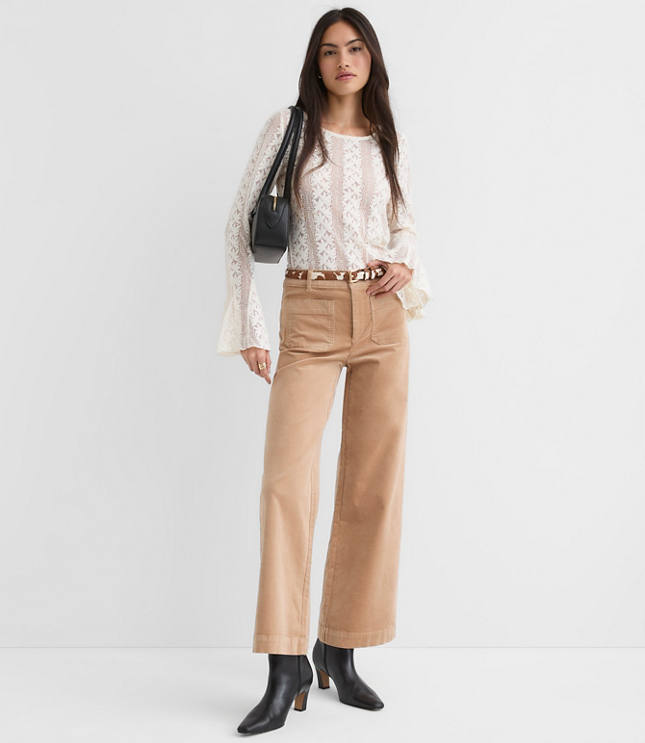 Palmer Wide Leg Pants in Stretch Velvet