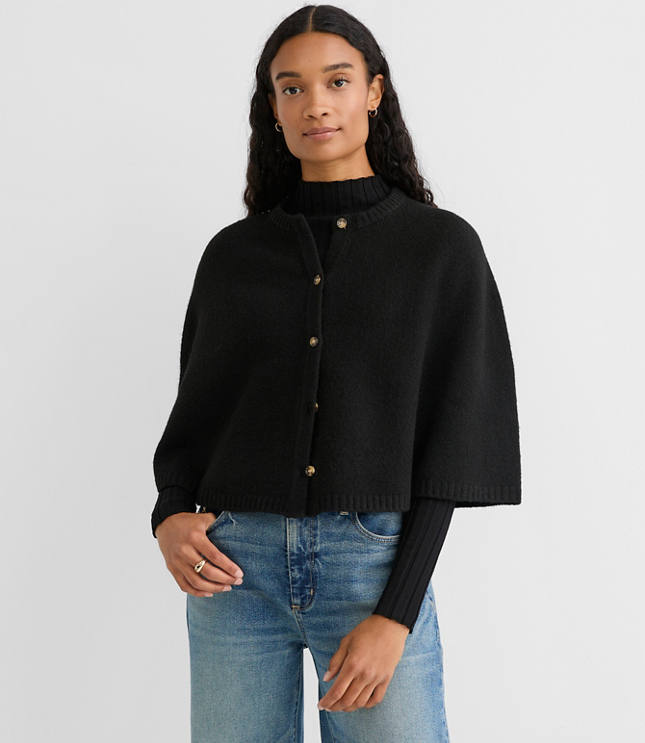 Button Cape Sweater