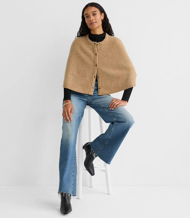 Button Cape Sweater