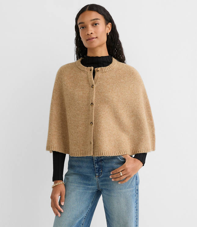 Button Cape Sweater