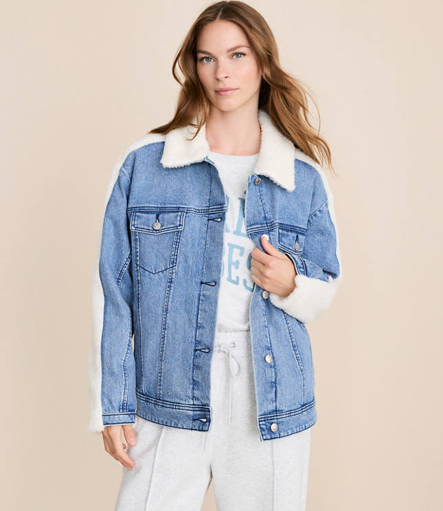 Lou & Grey Sherpa Denim Jacket