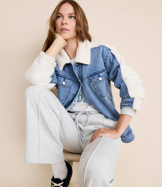 Lou & Grey Sherpa Denim Jacket