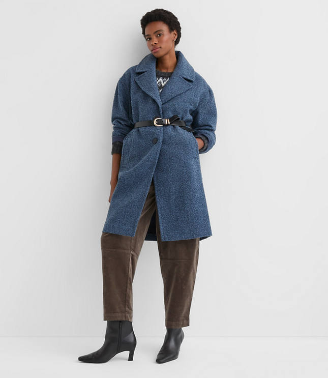 Tall Boucle Twill Cocoon Coat