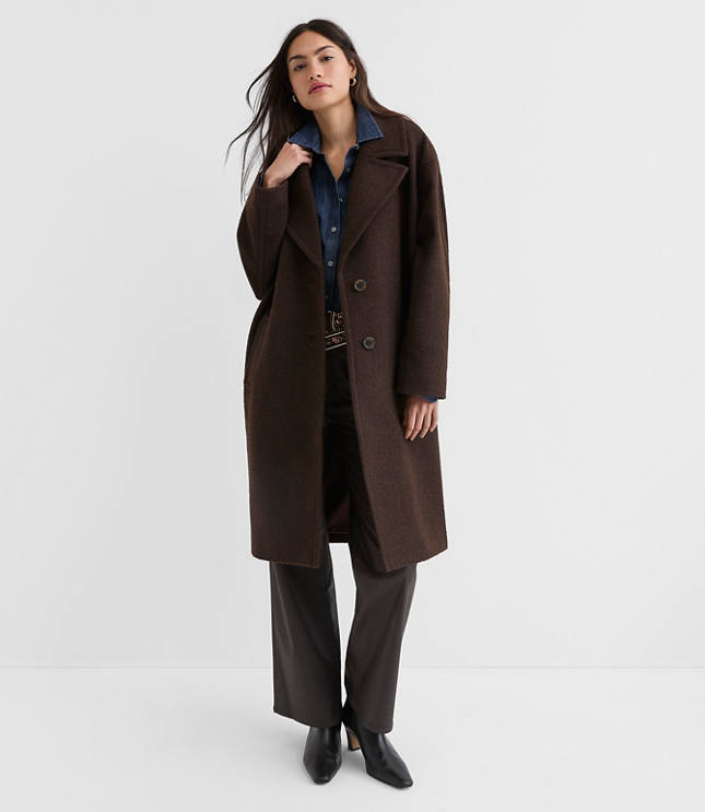 Tall Boucle Twill Cocoon Coat
