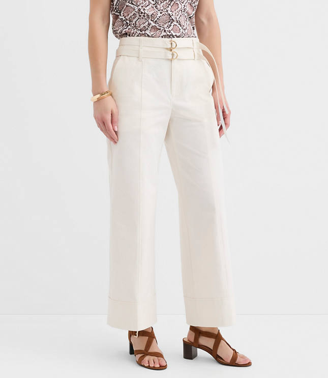 Double Belted Wide Leg Pants