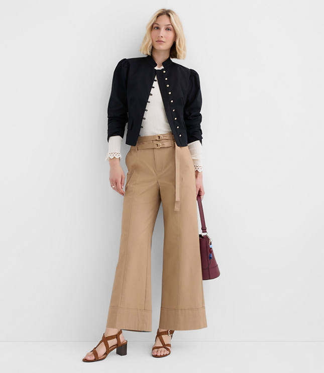 Double Belted Wide Leg Pants