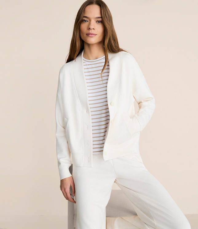 Lou & Grey Scubasoft V-Neck Pocket Cardigan