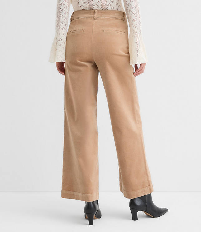 Petite Curvy Palmer Wide Leg Pants in Stretch Velvet