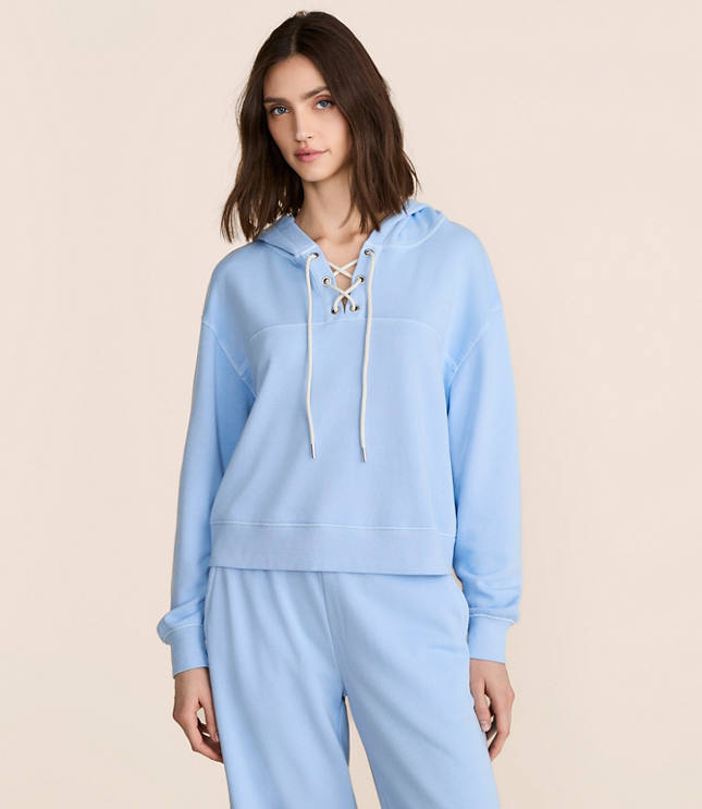 Lou & Grey Cozy Cotton Lace Up Hoodie