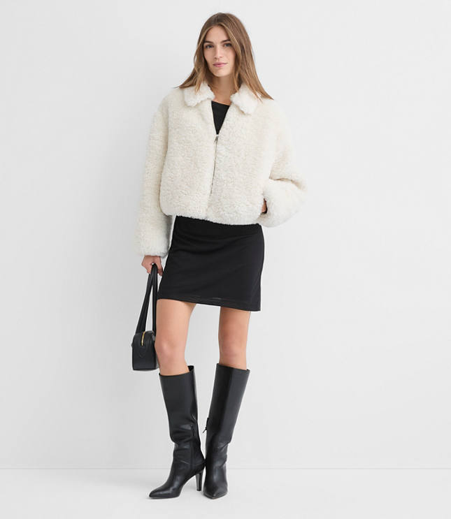 Petite Modern Faux Fur Jacket