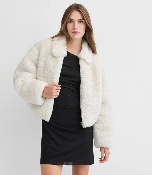 Petite Modern Faux Fur Jacket