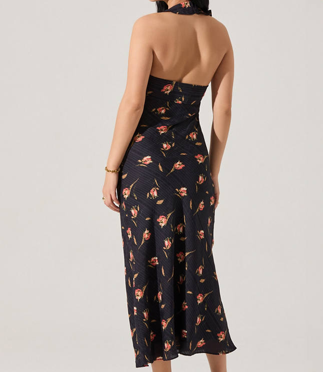 Astr The Label Morrigan Ruffle Trim Halter Dress