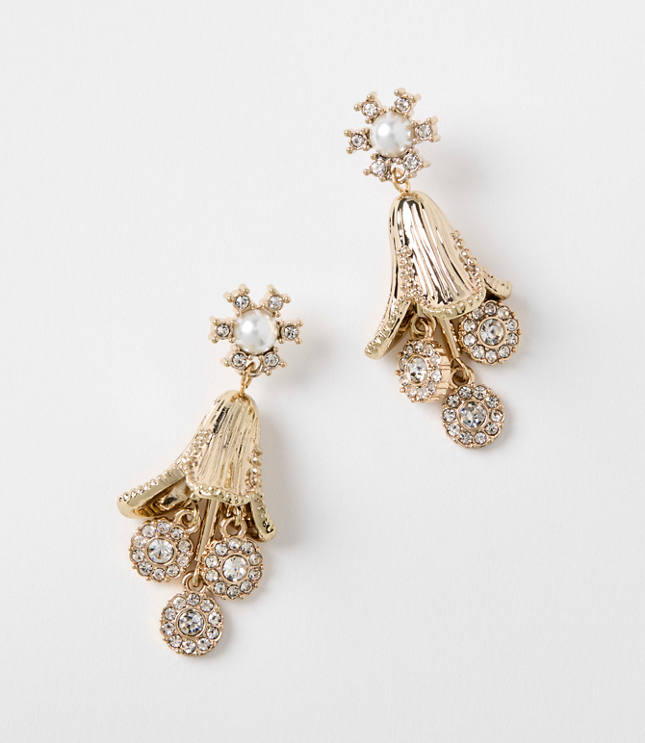 Floral Sparkle Drop Earrings