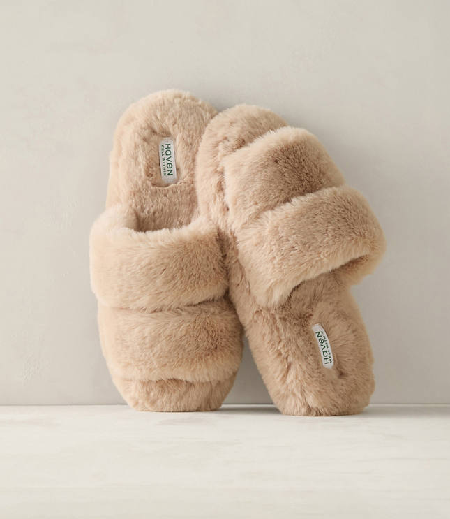 Haven Well Within Faux Fur Banded Slippers