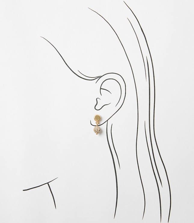 Pave Ball Drop Stud Earring Set