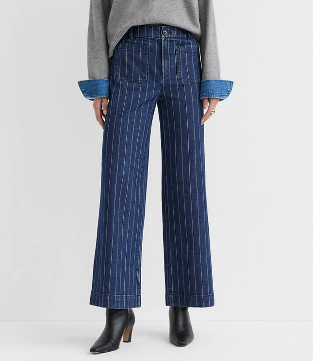 Palmer Wide Leg Pants in Pinstripe