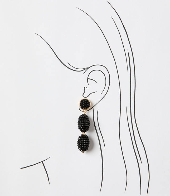 Beaded Triple Drop Statement Earrings