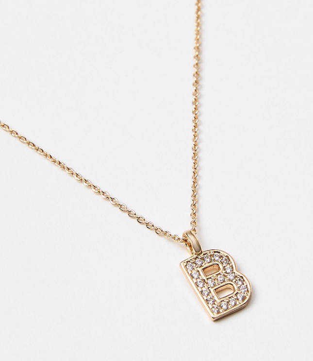 Pave Initial Necklace carousel Product Image 2
