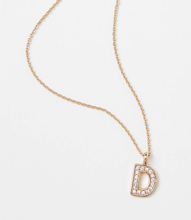 Pave Initial Necklace carousel Product Image 2