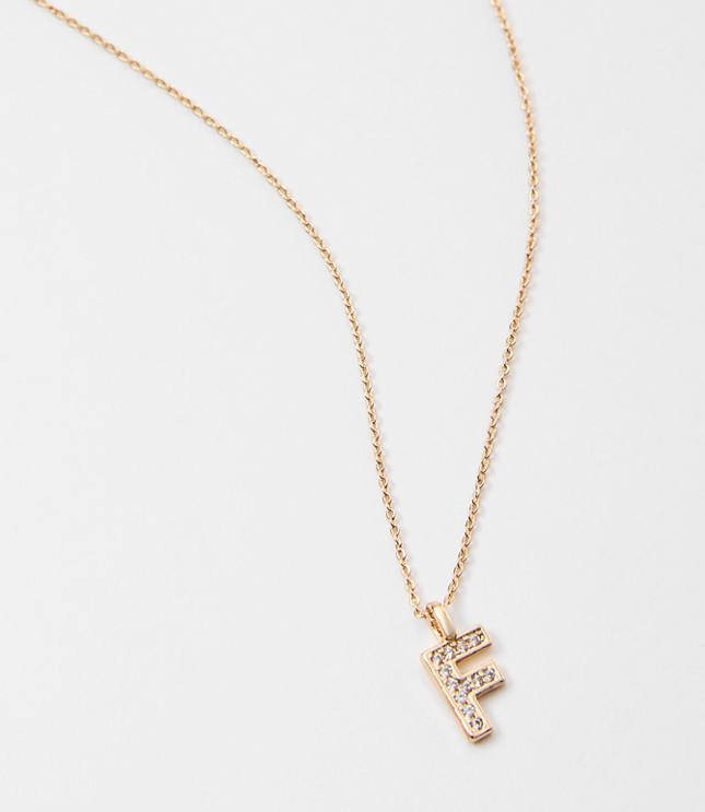 Pave Initial Necklace carousel Product Image 2
